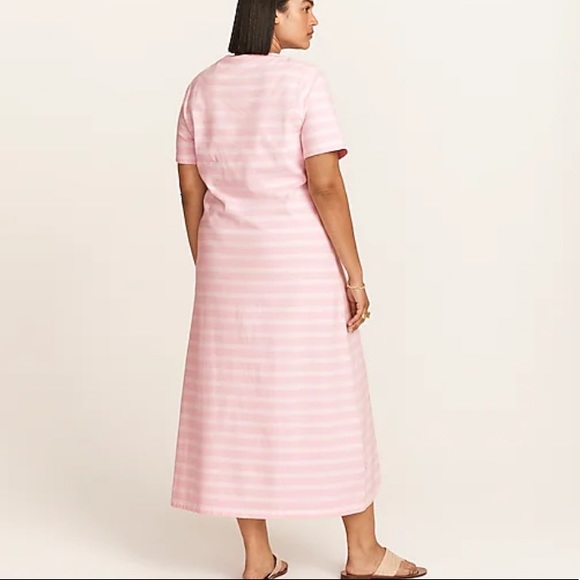 NWT J. Crew Women's Cotton Knit Midi Dress in Stripe - Picture 4 of 5